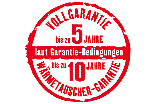  BIS ZU 5 JAHRE VOLLGARANTIE UND 10 JAHRE WÄRMETAUSCHERGARANTIE beim Gas-Brennwertgerät MultiWIN2 Plus.